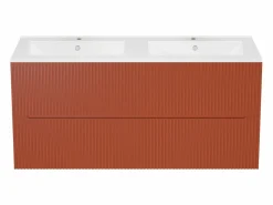 Vente-unique Mueble de un solo lavabo suspendido rayada, L120 cm, PAVANI