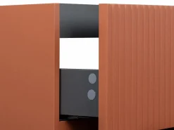 Vente-unique Mueble de un solo lavabo suspendido rayada, L120 cm, PAVANI