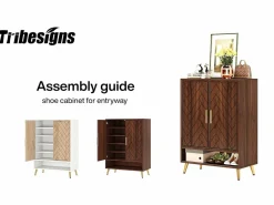 Discount Mueble de zapatos con 2 puertas, mueble de almacenamiento de zapatos de 6 niveles, separadores ajustables, para el recibidor, salón, marrón Zapatero|Mueble De Almacenaje