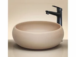 Mueble doble lavabo 140 cm 2 nichos Zelie Cachemira y Madera Mueble De Baño Con Doble Lavabo
