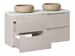 Online Mueble doble lavabo 120cm 4 cajones Riva Cachemira y Blanco Mueble De Baño Con Doble Lavabo