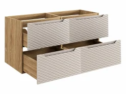 Hot Petits-Meubles Mueble doble lavabo 120cm 4 cajones Elora y madera Beige