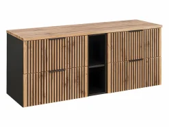 Petits-Meubles Mueble doble lavabo 140cm 2 compartimientos Gaia Madera y - Lavabo