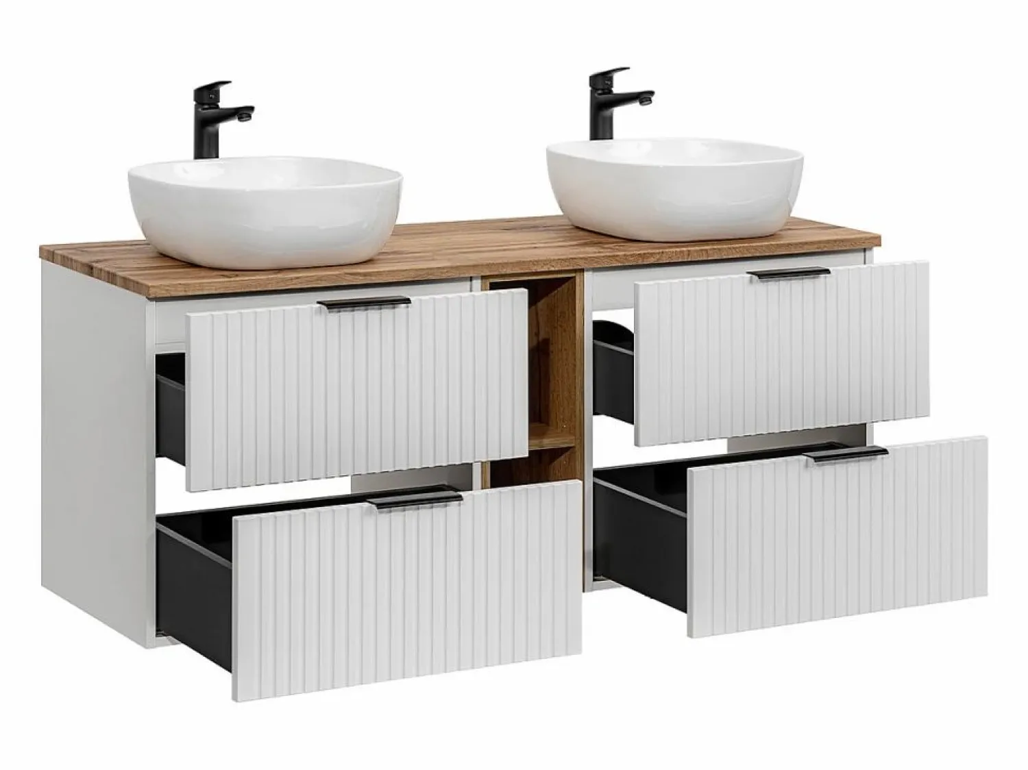 Hot Mueble doble lavabo 140cm 2 nichos Adriel Mueble De Baño Con Doble Lavabo