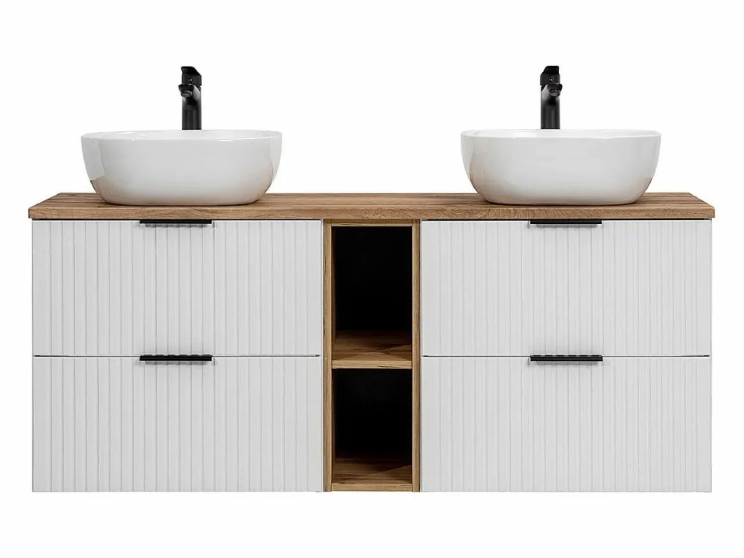 Hot Mueble doble lavabo 140cm 2 nichos Adriel Mueble De Baño Con Doble Lavabo