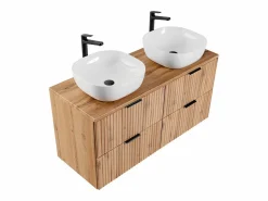 Discount Mueble doble lavabo 120cm Adriel Madera Mueble De Baño Con Doble Lavabo