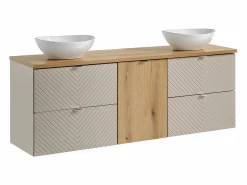 Online Mueble doble lavabo 160cm cesto de ropa Manoa Cachemira y madera Mueble De Baño Con Doble Lavabo