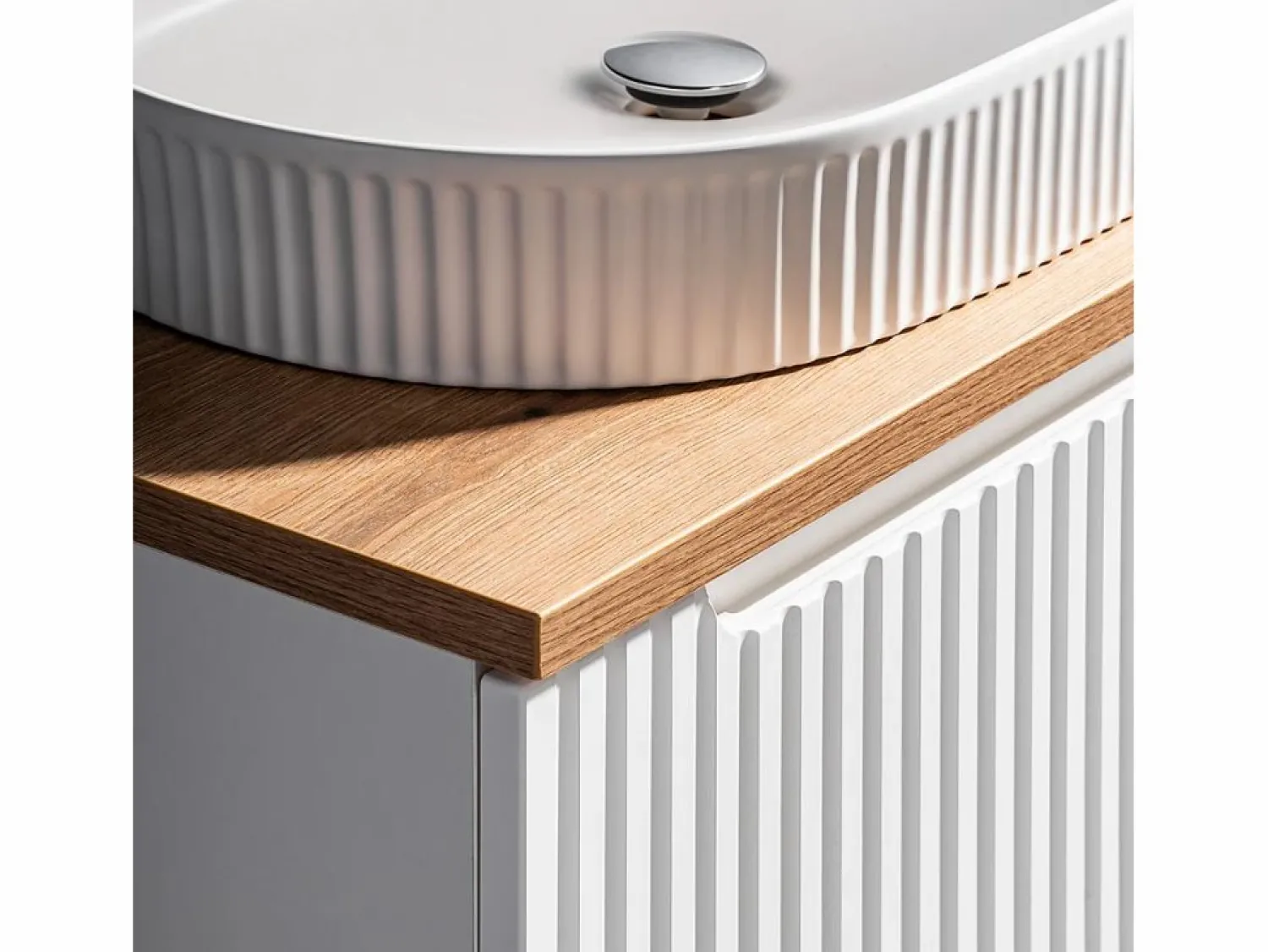 New Mueble doble lavabo 160cm cesto Riva Blanco y Madera Mueble De Baño Con Doble Lavabo
