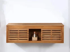 Outlet Mueble doble lavabo de madera de acacia - Mueble de baño - 130 cm - PENEBEL Mueble De Baño Con Doble Lavabo
