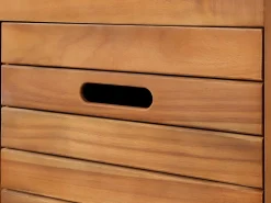 Vente-unique Mueble doble lavabo de madera de acacia - Mueble de baño - 130 cm - PULUKAN
