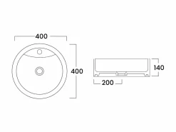 Mueble doble lavabo de roble - Lavabo sobre encimera redondo, espejo y grifo - 110 cm - CAVIZO Conjunto De Baño