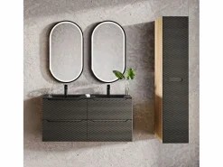 Mueble doble lavabo encastrado 120cm 4 cajones Elora y madera Mueble De Baño Con Doble Lavabo