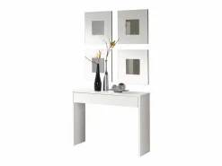 Clearance Mueble Entrada Recibidor Lupe Moderno 101x76x30 cm Blanco