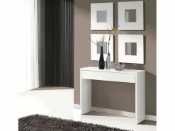 Clearance Mueble Entrada Recibidor Lupe Moderno 101x76x30 cm Blanco