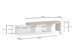 Mueble extensible para TV Chronos con 1 puerta abatible antracita/roble 190/350x40x51 cm