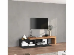 Mueble extensible para TV Chronos con 1 puerta abatible antracita/roble 190/350x40x51 cm