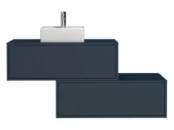 Hot Mueble flotante de baño con lavabo sencillo, color , 2 cajones, 94 cm, TEANA Mueble De Baño Simple