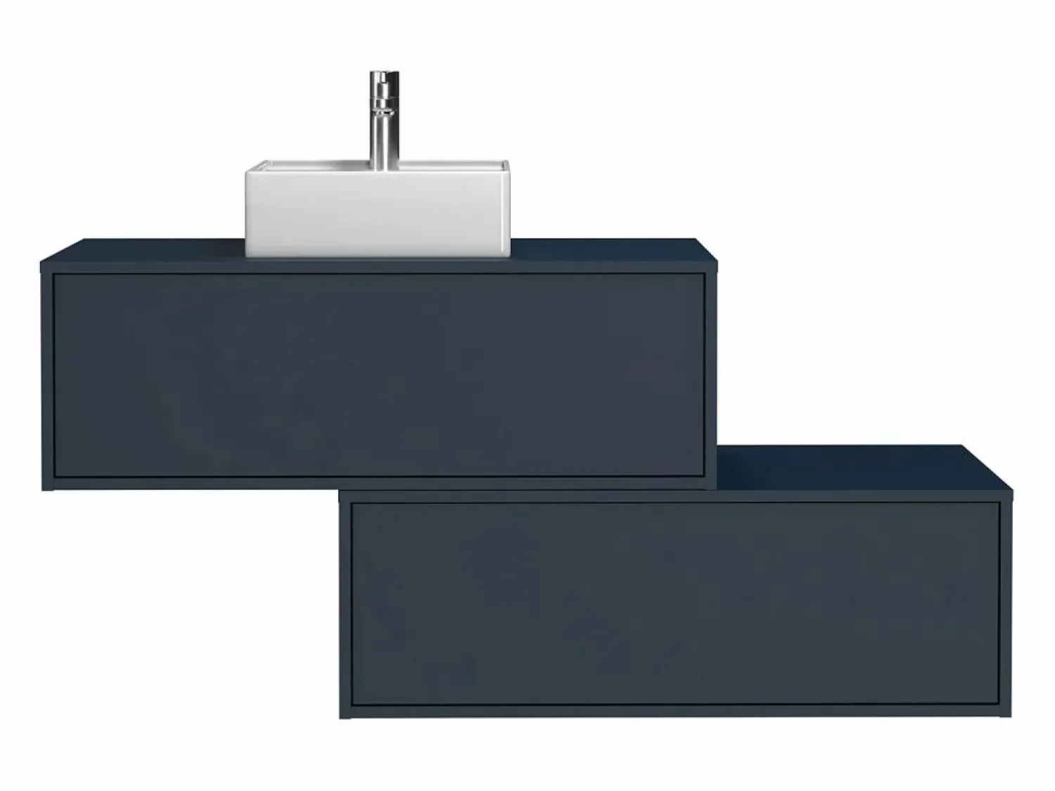 Hot Mueble flotante de baño con lavabo sencillo, color , 2 cajones, 94 cm, TEANA Mueble De Baño Simple