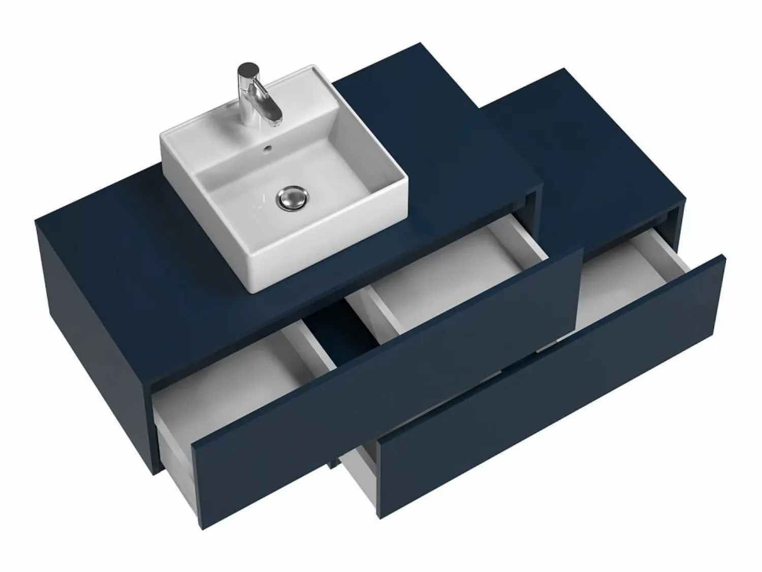 Hot Mueble flotante de baño con lavabo sencillo, color , 2 cajones, 94 cm, TEANA Mueble De Baño Simple