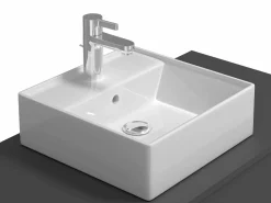 Vente-unique Mueble flotante de baño con lavabo, , 2 cajones, 94 cm, TEANA