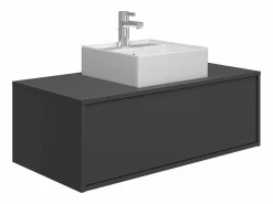 Clearance Mueble flotante de baño con lavabo, , 94 cm, TEANA Mueble De Baño Simple