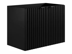 Vente-unique Mueble flotante de baño rayado con lavabo sobre encimera, L80 cm, ZILGA
