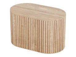 Vente-unique Mueble flotante de lavabo en teca - 90 cm - TOWARI Color natural claro