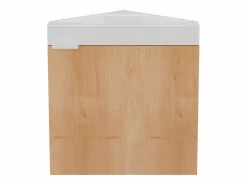 Sale Vente-unique Mueble flotante esquinero con lavabo en con lavabo L56 x A50 x P39 cm, MANODO Color natural claro