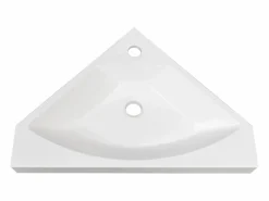 Sale Vente-unique Mueble flotante esquinero con lavabo en con lavabo L56 x A50 x P39 cm, MANODO Color natural claro