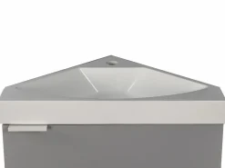 Best Mueble flotante esquinero con lavabo mate con lavabo L56 x Alt. 50 x P39 cm, MANODO Mueble De Aseo