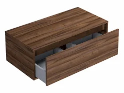 Best Vente-unique Mueble flotante para lavabo de baño, , L94 cm, TEANA Color natural oscuro