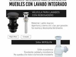 Outlet Mueble Lavabo + Lavabo Doble 120 cm MONTADO - Roble Claro PIACENZA Mueble De Baño Con Doble Lavabo