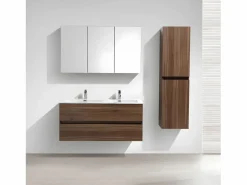 Best Mueble lavabo + lavabo 120cm MONTADO SIENA Nogal Mueble De Baño Con Doble Lavabo