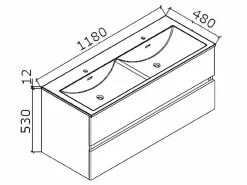 Best Mueble lavabo + lavabo 120cm MONTADO SIENA Nogal Mueble De Baño Con Doble Lavabo