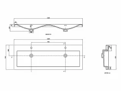 Mueble lavabo + lavabo 144cm MONTADO SIENA Roble Claro Mueble De Baño Con Doble Lavabo