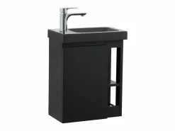 Mueble lavabo de pared HAMPTON de resina negra