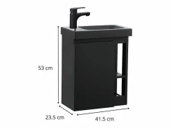 Mueble lavabo de pared HAMPTON de resina negra