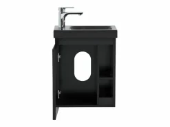 Mueble lavabo de pared HAMPTON de resina negra