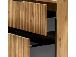 Discount Petits-Meubles Mueble lavabo doble 140cm 2 nichos Adriel Madera Color natural claro