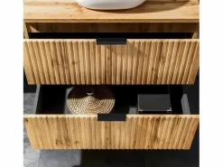 Discount Petits-Meubles Mueble lavabo doble 140cm 2 nichos Adriel Madera Color natural claro