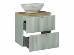 Petits-Meubles Mueble lavabo individual 60cm 2 cajones Jade y Madera