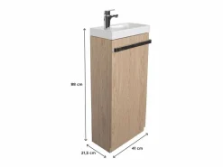 Mueble lavabo JOHANN roble de pie
