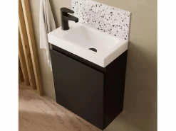 Online Mueble lavabo LISA + espejo ovalado Negro