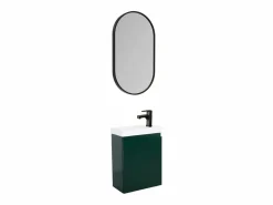 Mueble lavabo LISA + espejo ovalado Azul verdoso
