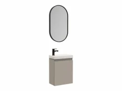 New Mueble lavabo LISA + espejo ovalado Gris