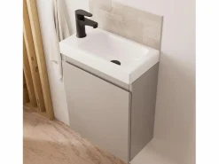 New Mueble lavabo LISA + espejo ovalado Gris