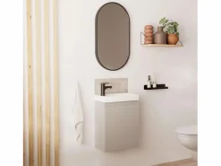 New Mueble lavabo LISA + espejo ovalado Gris