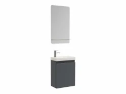 Clearance Mueble lavabo LISA + espejo + grifería Gris antracita