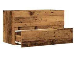 Clearance Mueble lavabo madera antigua 90x38,5x45 cm madera de ingeniería Marru00f3n
