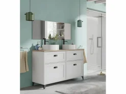 Mueble Lavabo para Baño color , Roble Cambrian - Longitud 120 x Profundidad 47 x Altura 80 cm